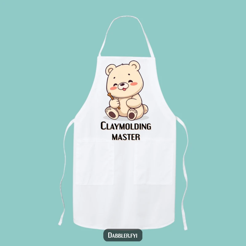 Funny Bear Sculptor Apron: Artist's Protective Gear, Perfect Humorous Gift