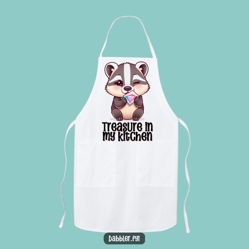 Funny Badger Gem Chef Apron - Cook with a Wink & Sparkle, Awesome Funny Gift!
