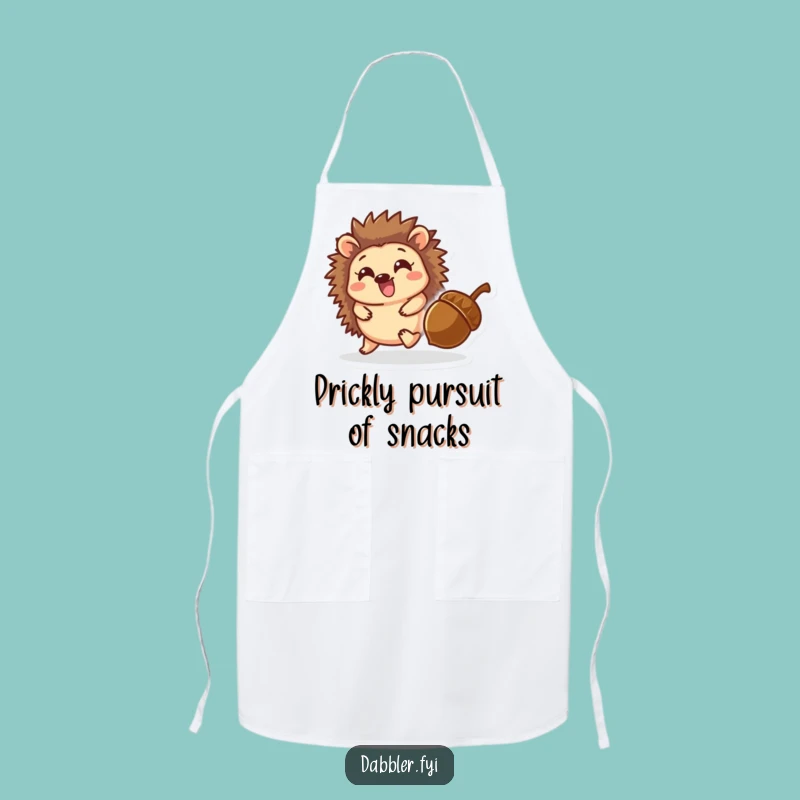 Funny Hedgehog & Acorn Apron: Playful Chef Character, Practical Humorous Gift