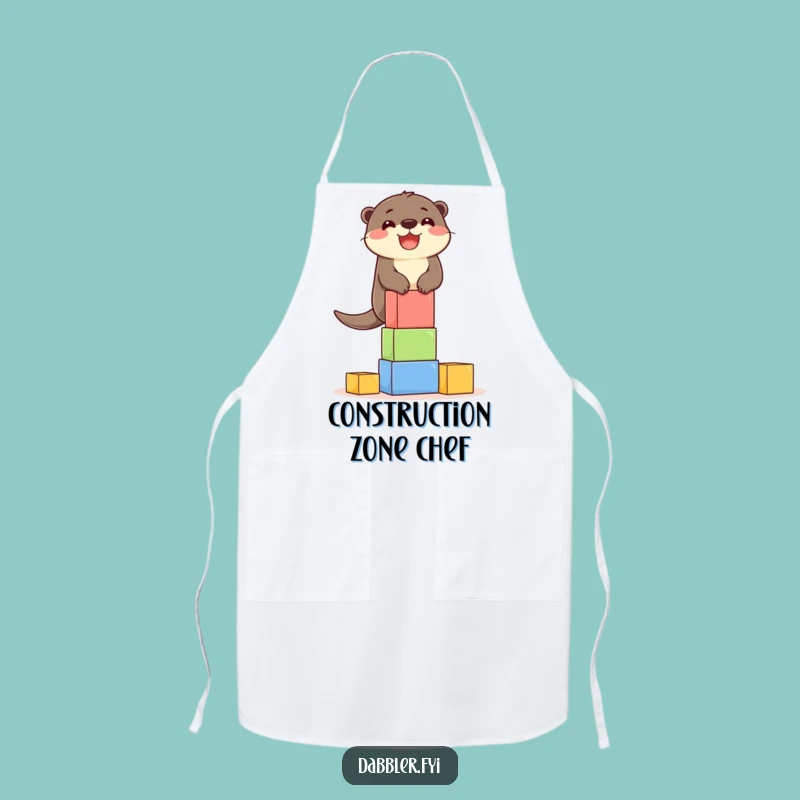 Funny Otter Blocks Apron: Kitchen Fun with Delighted Otter's Tower!