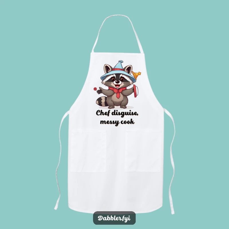 Funny Raccoon Disguise Apron: Kitchen Critter Humor for a Chef's Gift