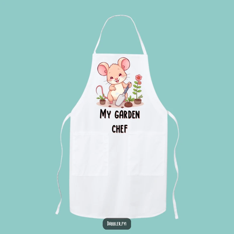 Funny Mouse Garden Apron: Kitchen Fun with Happy Gardener Mouse!