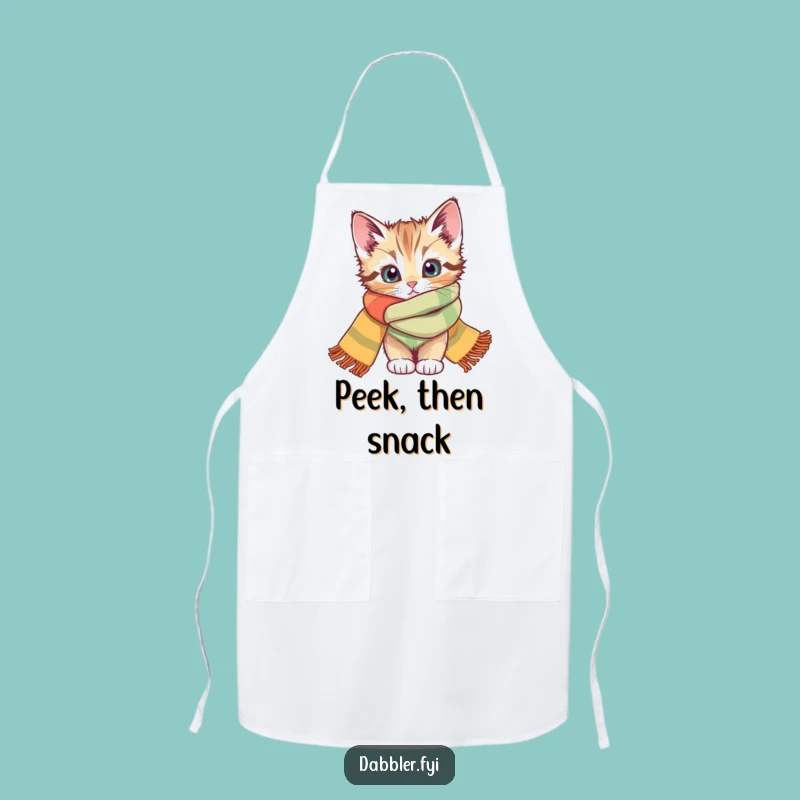 Funny Kitten Scarf Apron: Cook in Style with a Playful Peek, Ideal Funny Gift