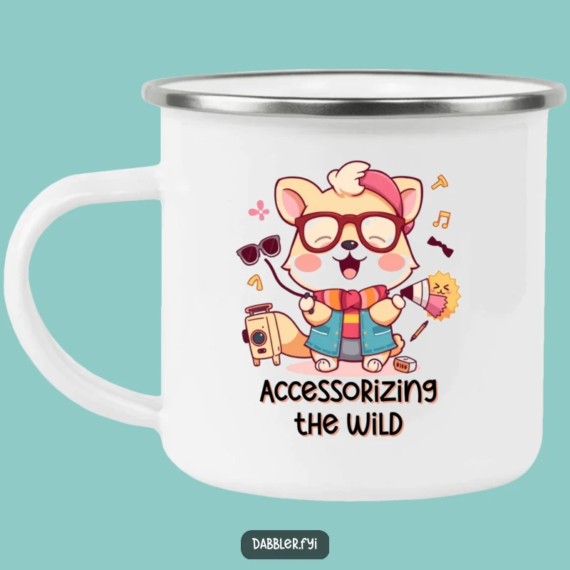 Funny Animal Accessory Experiment Enamel Camping Mug: Adventure with Humor!