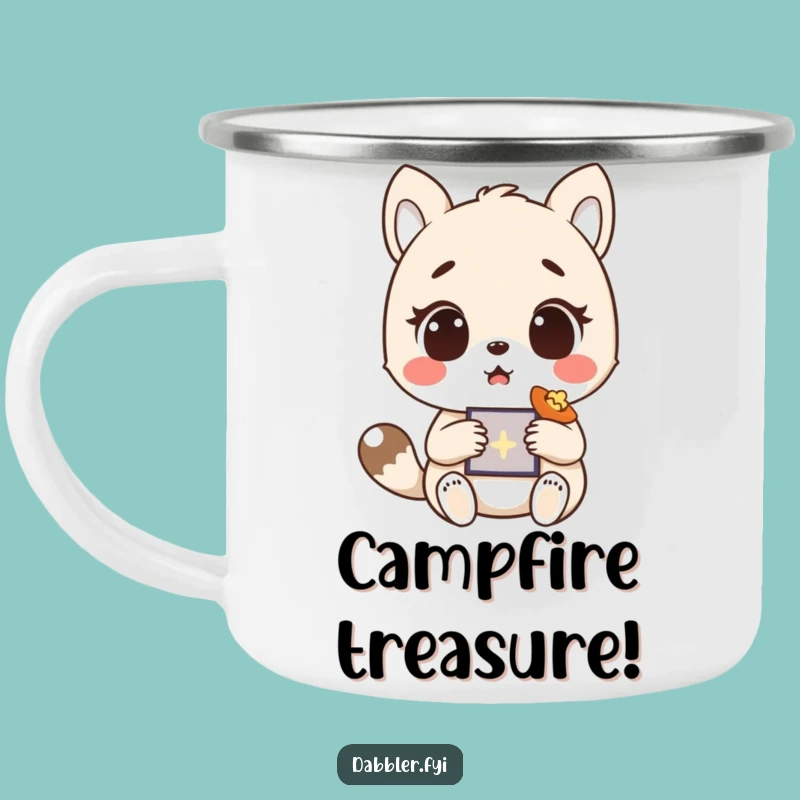 Funny Enamel Camping Mug - Surprised Animal's Adventure Find, Rustic Funny Gift