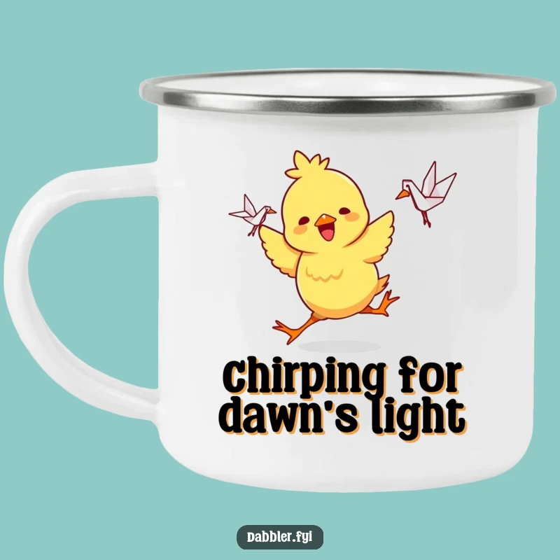 Funny Chick Crane Dancer Camping Mug: Your Joyful Outdoor Funny Gift