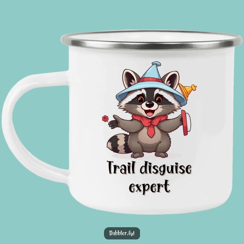 Funny Raccoon Disguise Camping Mug: Playful Critter Humor for Outdoor Gift