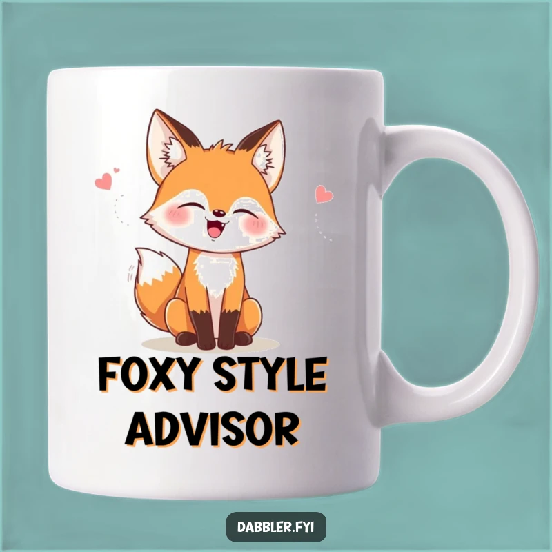Funny Fox Style Mug: Chic Fox Experimenting with Fashion, Perfect Funny Gift