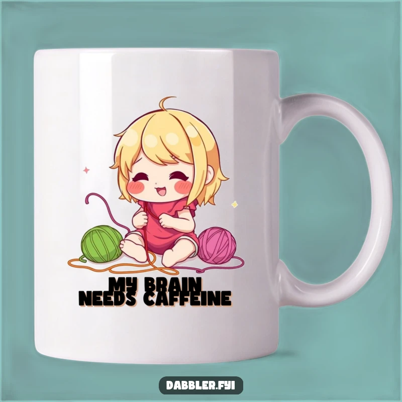 Funny Embroiderer Mug: Lively Character Sewing Colorful Threads, Perfect Funny Gift for Crafters