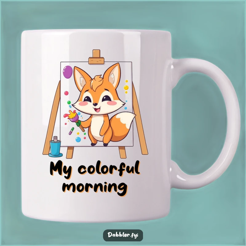 Funny Fox Artist Mug: Creative Splashing Friend, Perfect Funny Gift!