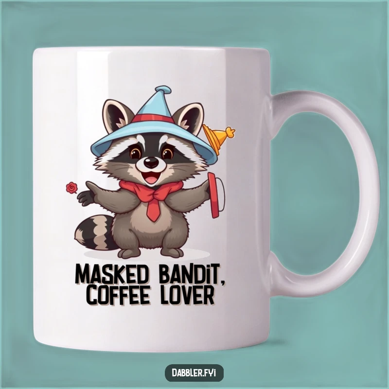 Funny Playful Raccoon Hat Mug: Hilarious Critter Disguise Gift Idea
