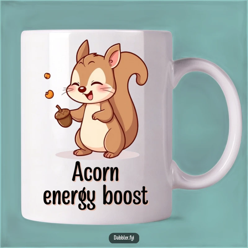 Funny Squirrel Acorn Mug: Playful Toss Design, Perfect Funny Gift for Energetic Folks