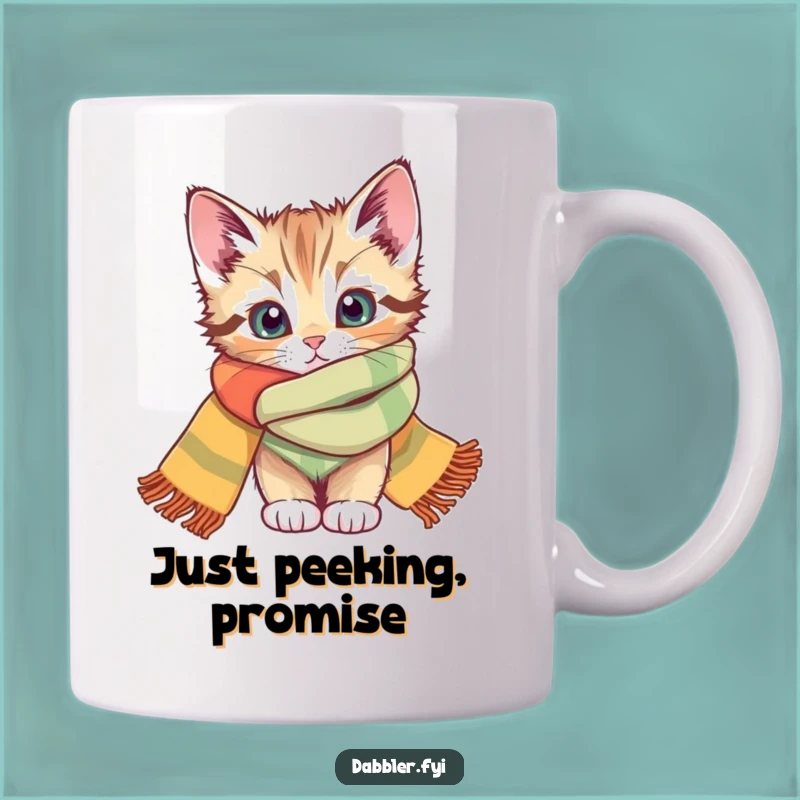 Funny Kitten Scarf Mug: Adorable Curiosity Makes a Perfect Funny Gift