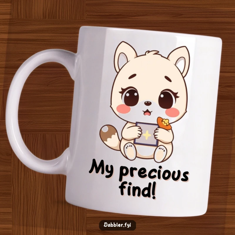 Funny Surprise Pug Mug showing a shocked pug looking at a delightful item, perfect funny gift.