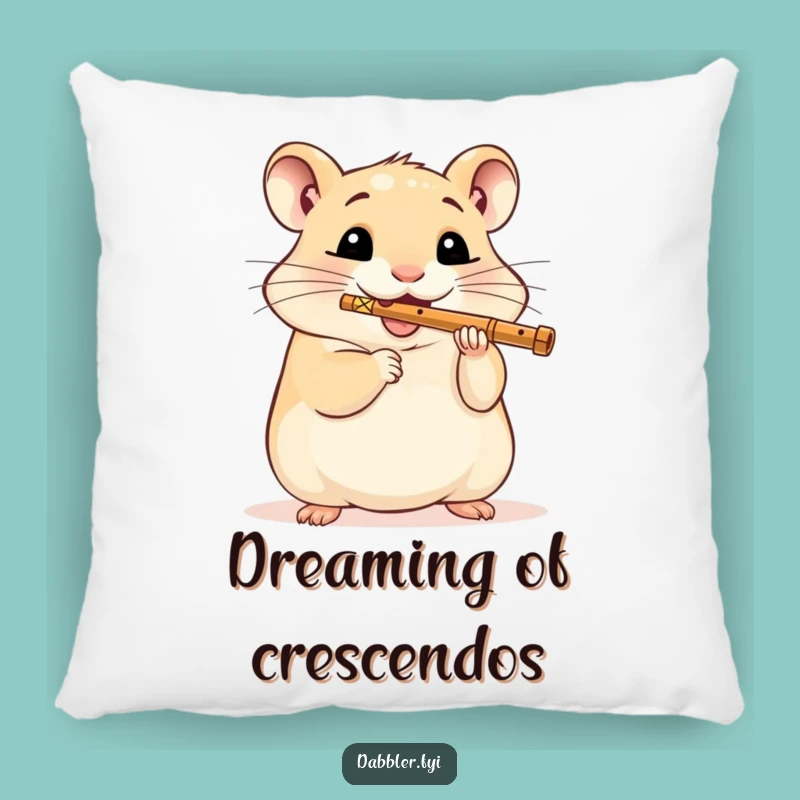 Cuddle Up with Laughter: Funny Hamster Flute Player Pillow!