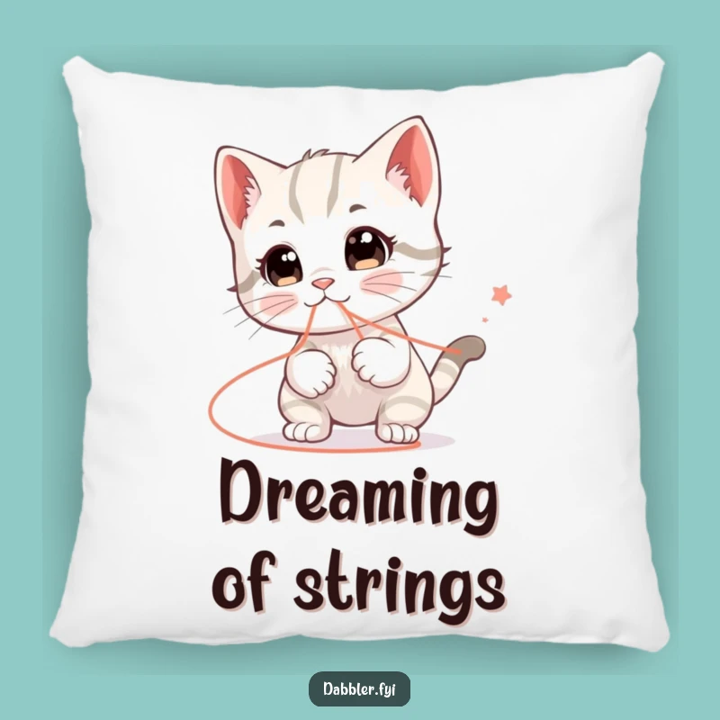 Funny Kitten String Pillow: Cuddle Up with Comical Cat Charm