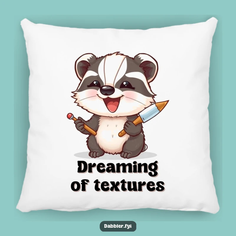 Funny Badger Art Pillow: Cozy Comfort with a Humorous Artistic Twist