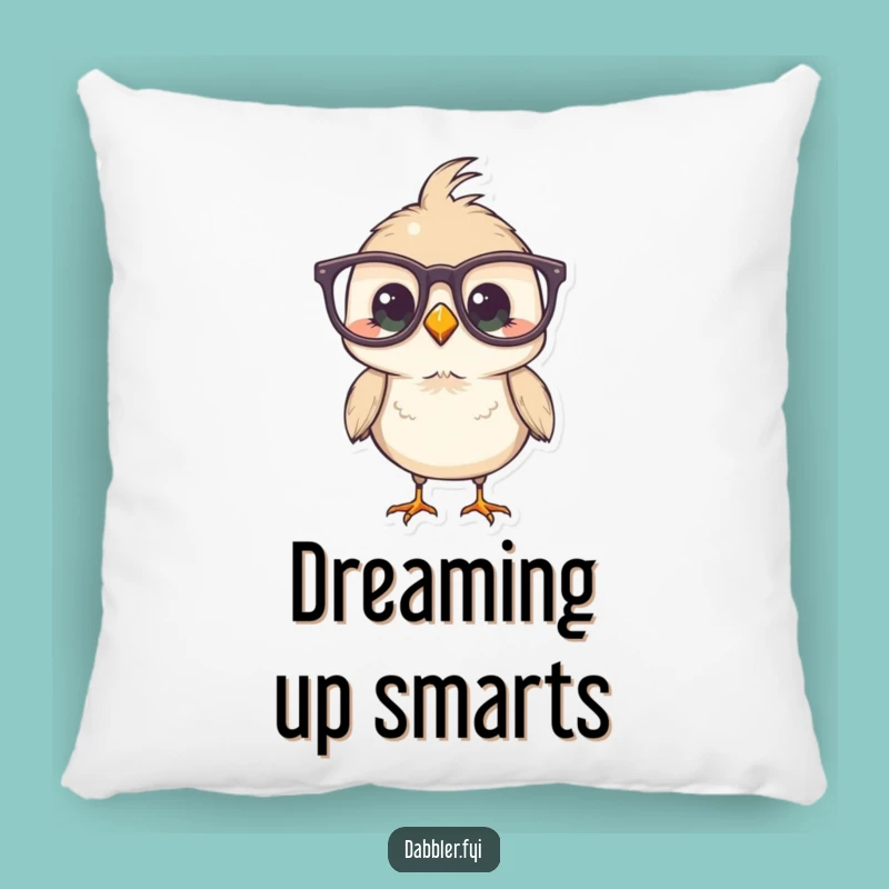 Funny Bird Pillow: Cozy Spectacles Comfort - Adorable & Hilarious Feathered Friend Accent!