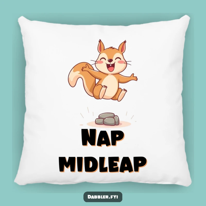 Funny Squirrel Leap Pillow - Cozy Energy & Playful Charm, Perfect Funny Gift!