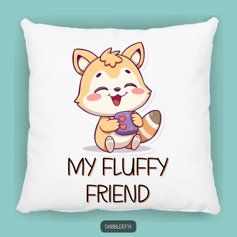 Funny Throw Pillow - Happy Animal's Intriguing Object, Comfy Funny Gift