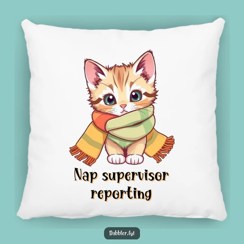 Funny Kitten Scarf Pillow: Cozy Cushion with a Cute Peek, Great Funny Gift