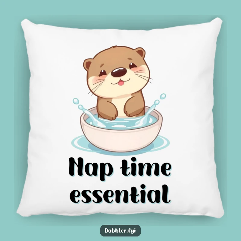 Funny Otter Pillow: Cozy Splash Comfort - Adorable & Hilarious Animal Accent!