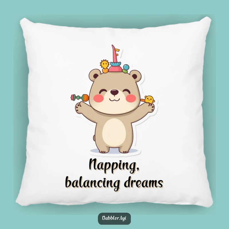 Funny Bear Pillow: Soft Balance & Cheer, Cozy Gift