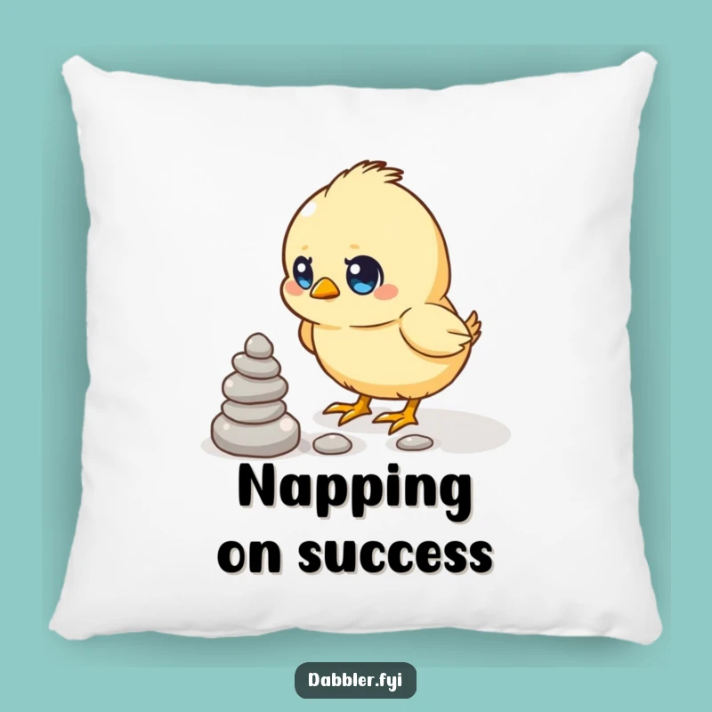 Funny Chick Pebble Pillow - Cozy Comfort & Cute Determination, Perfect Funny Gift!