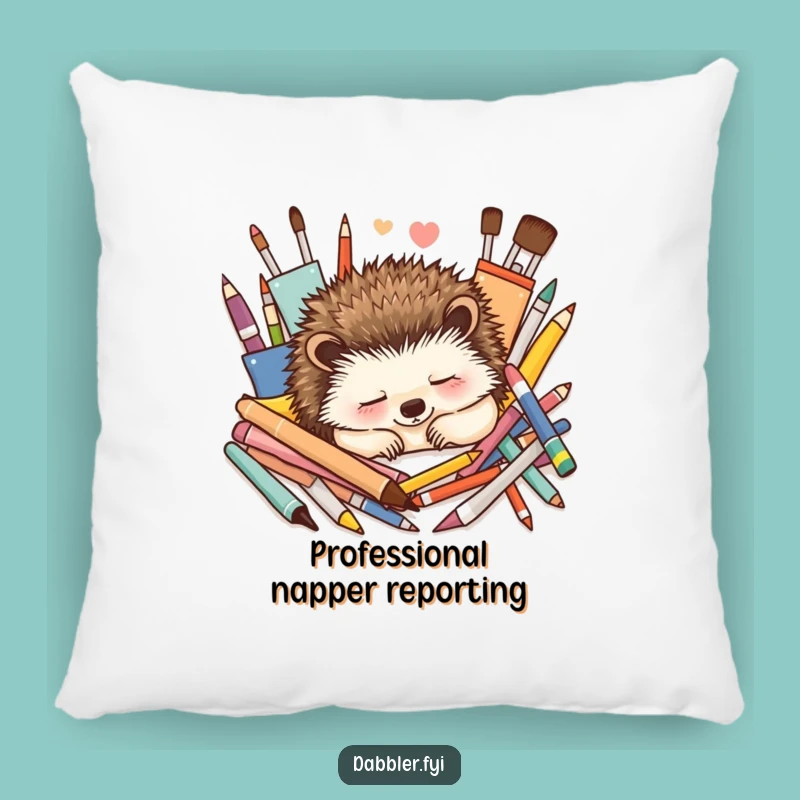 Funny Hedgehog Art Pillow: Cozy Comfort with a Peaceful Artistic Touch