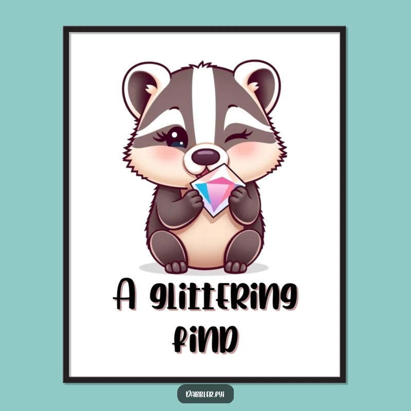Funny Badger Gem Digital Art - Instant Whimsy & Surprise, Perfect Downloadable Funny Gift!