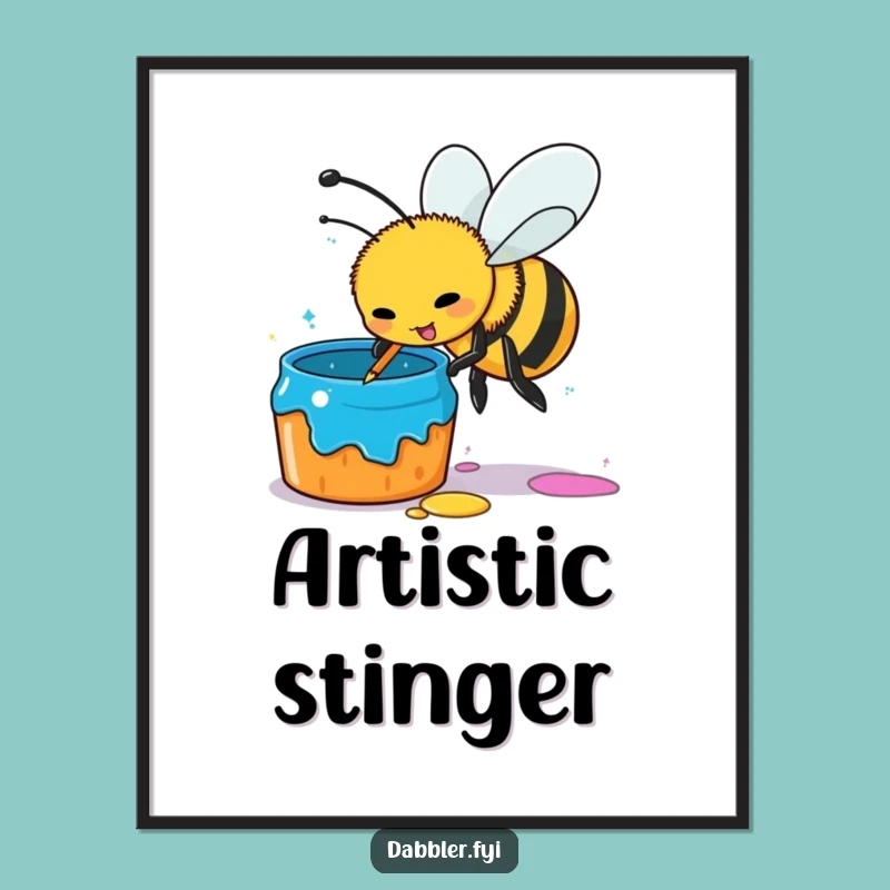 Funny Busy Bee Digital Art Print - Instant Hilarious Wall Decor Gift
