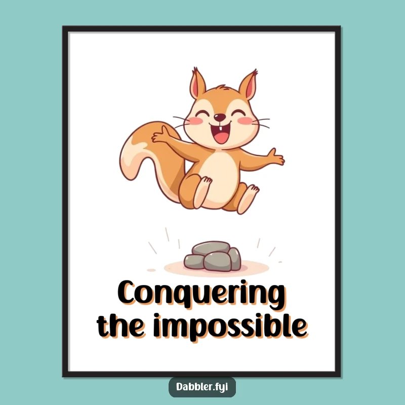 Funny Squirrel Leap Digital Art - Instant Joy & Energy, Perfect Downloadable Funny Gift!