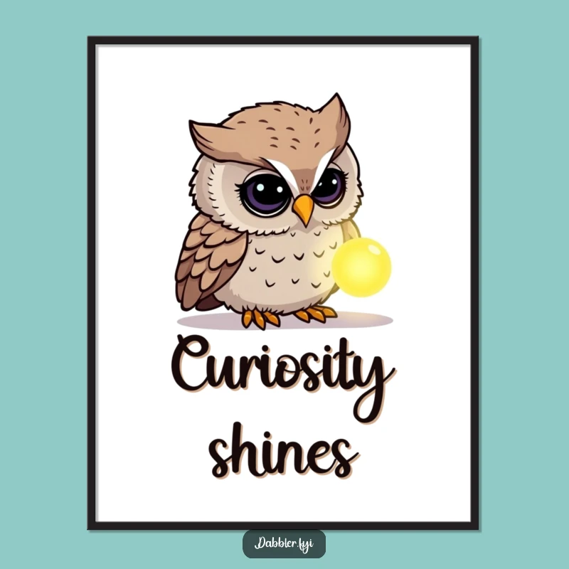 Funny Owl Mystery Digital Art: Curious Owl, Instant Enigma, Perfect Funny Gift Download