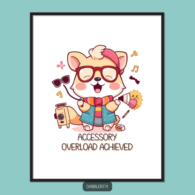 Funny Animal Accessory Experiment Digital Art: Instant Laughter for Your Walls!