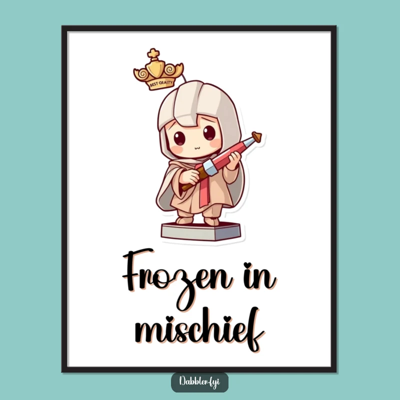 Funny Crafting Prank Digital Art: Mischievous Character Statue, Instant Funny Gift