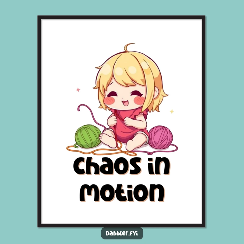 Funny Embroidery Digital Art: Lively Character Sewing Colorful Threads, Instant Funny Gift