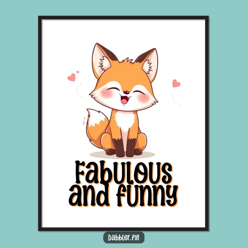 Funny Fox Style Digital Art: Instant Chic Decor, a Whimsical Funny Gift