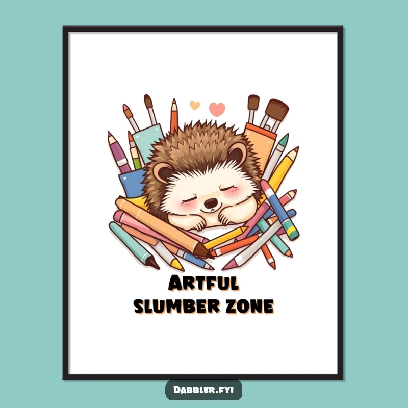 Funny Hedgehog Nap Digital Art Print: Instant Humorous Decor, Perfect Art Gift Download