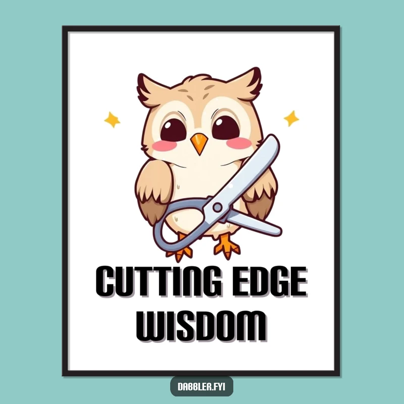 Funny Owl Cutter Digital Art: Instant Whimsy, Perfect Funny Gift