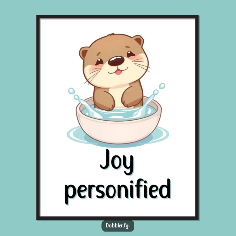 Funny Otter Digital Art: Playful Splash Download - Instant Hilarious Animal Decor!