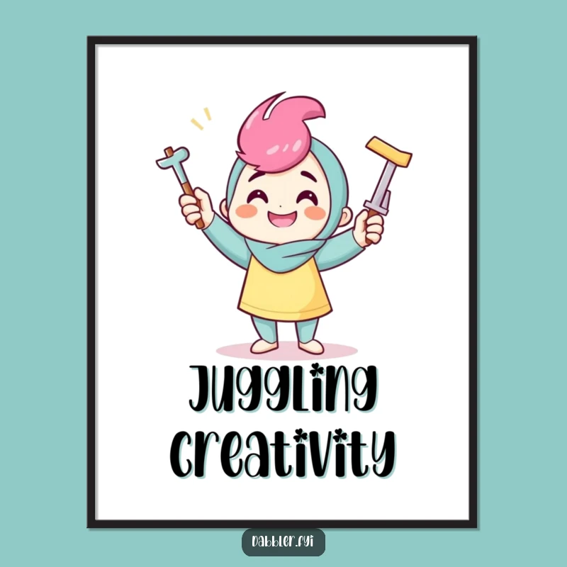 Funny Crafter Digital Art: Instant Funny Gift for the Multi-Tasking Art Lover