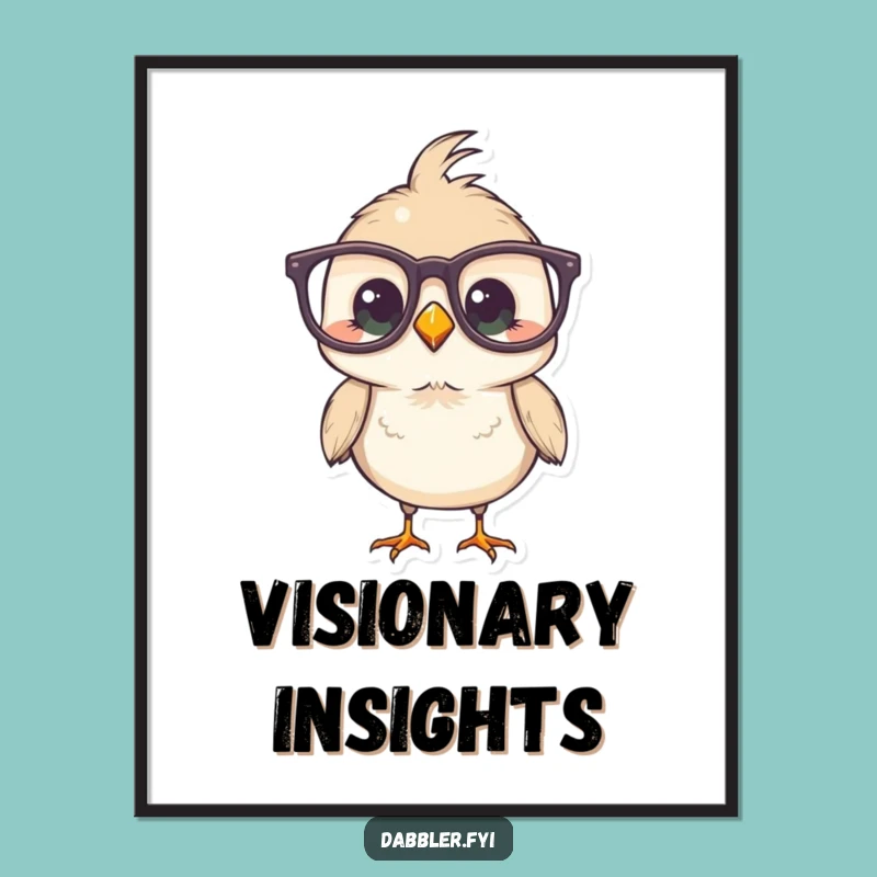 Funny Bird Digital Art: Spectacled Download - Instant Quirky Wall Decor!