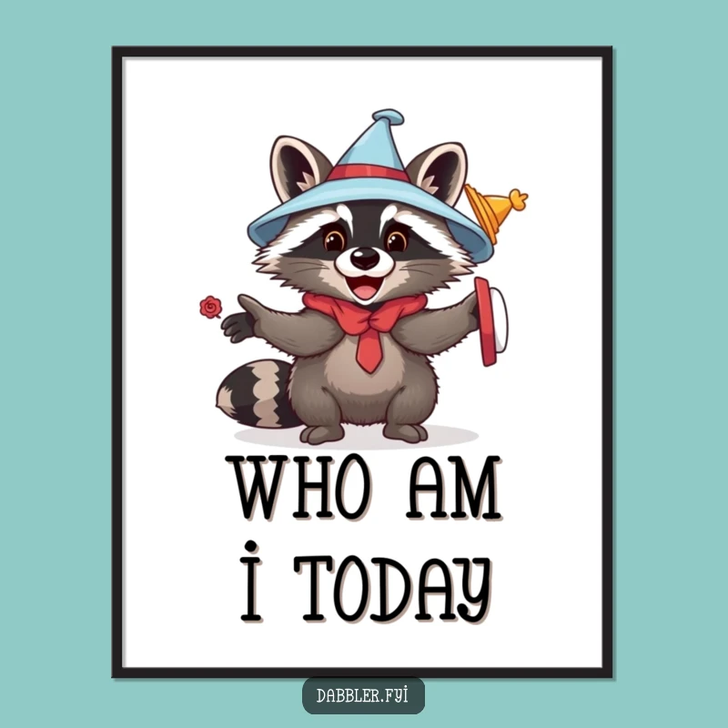 Funny Raccoon Disguise Digital Art Print: Instant Critter Humor Decor Gift