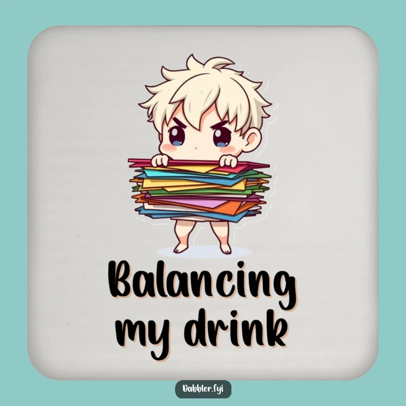 Funny Paper Balancer Coaster: Charming Funny Gift for the Organized Host