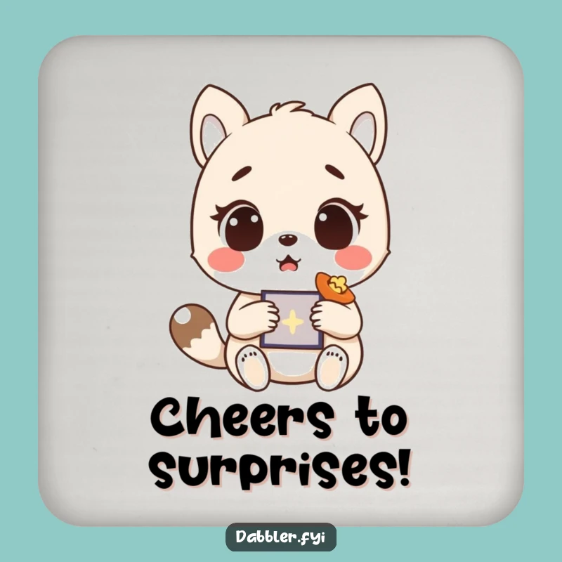 Funny Coaster Set - Surprised Animal's Delightful Drink, Protects Surfaces Funny Gift