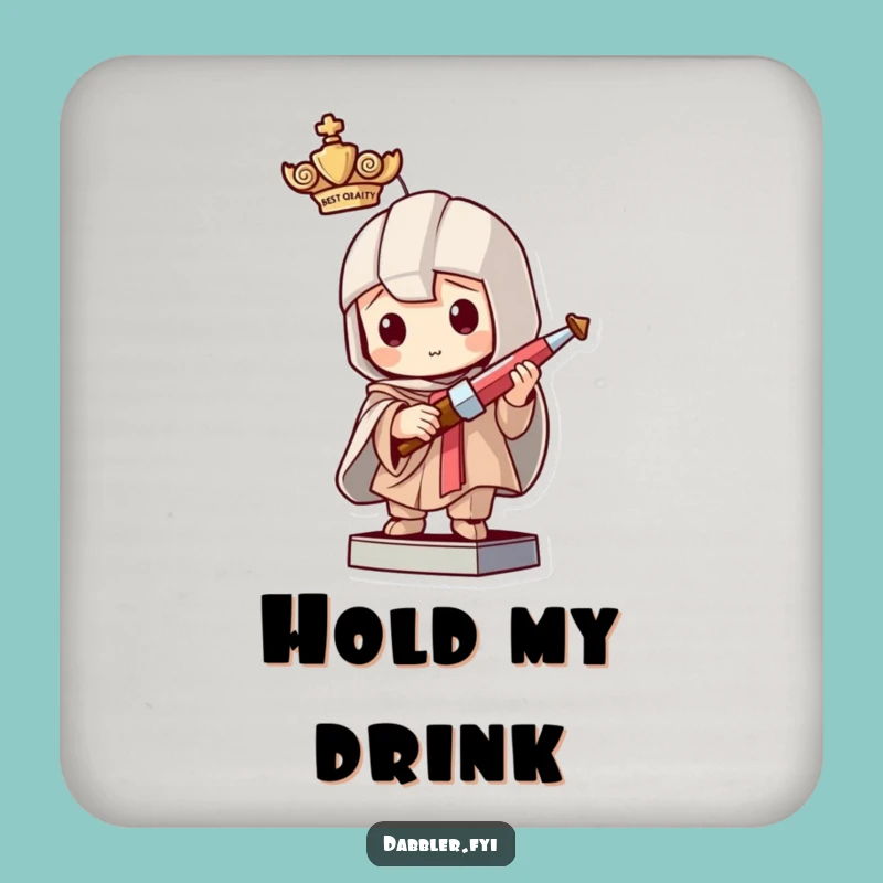 Funny Crafting Statue Coaster: Mischievous Character with Tool, Unique Funny Gift