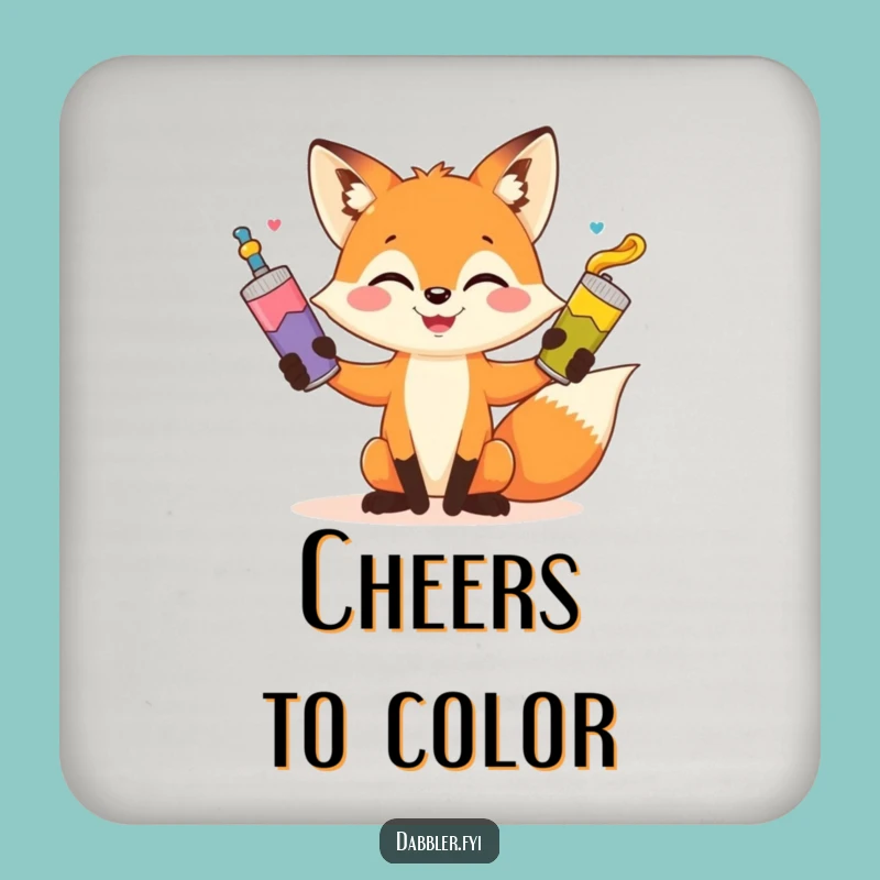 Funny Fox Coaster Set - Protect Surfaces with Playful Art Gift