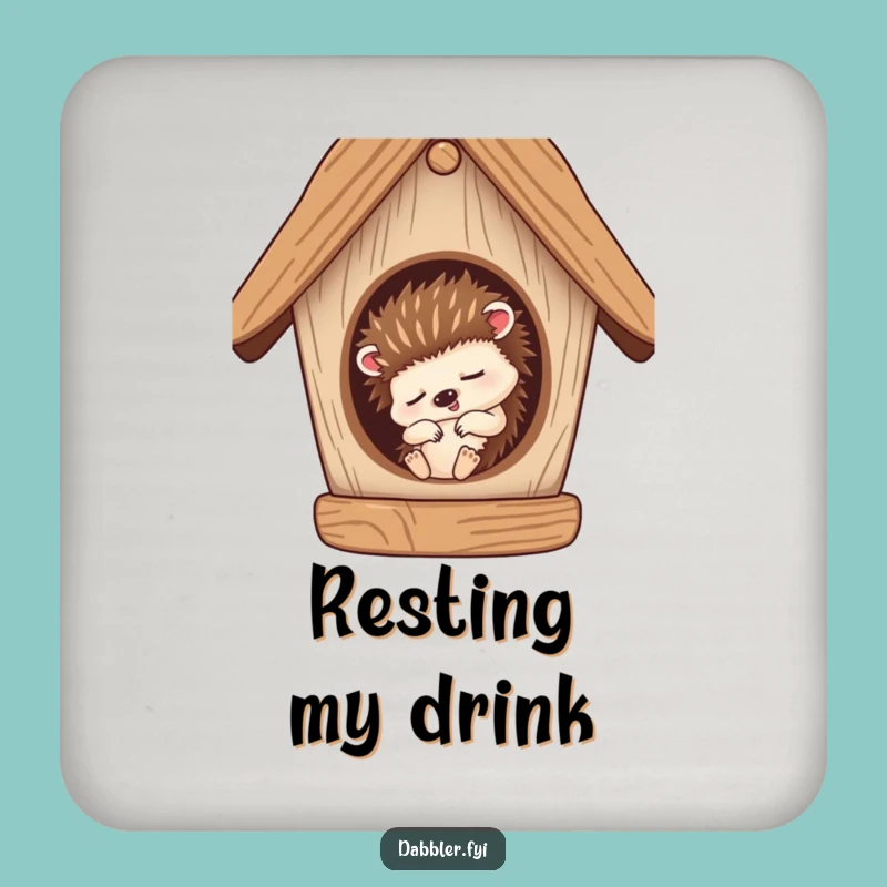 Funny Hedgehog Nap Coaster: Protect Surfaces with Sleepy Character!