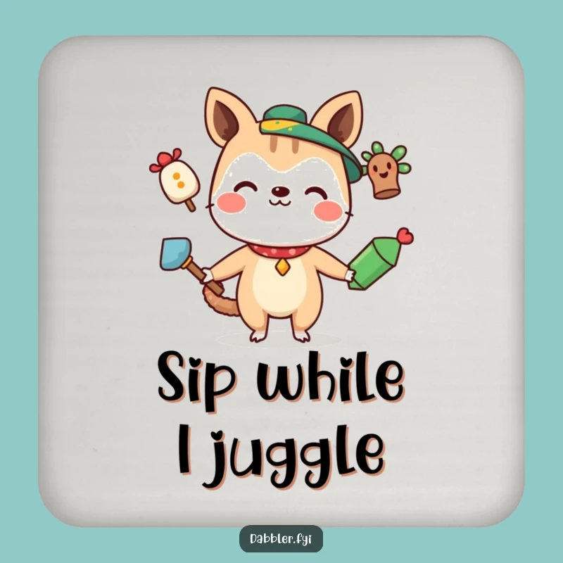 Funny Juggling Animal Drink Coaster: Protect Surfaces with Quirky Charm Gift