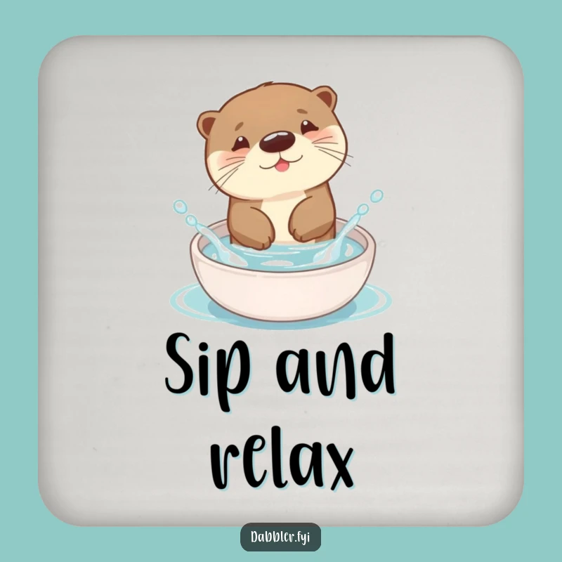 Funny Otter Drink Coaster: Protect Surfaces with Splashy Humor - Set of Hilarious Gifts!